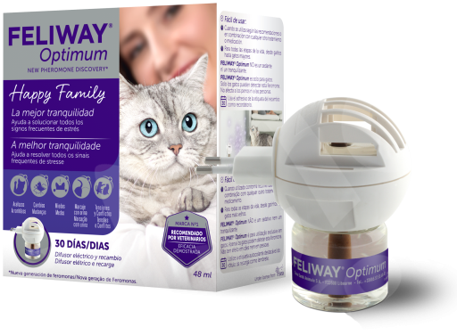  FELIWAY Optimum Cat - Difusor de feromonas calmante mejorado,  kit de inicio de 30 días (1.6 fl oz), translúcido : Productos para Animales